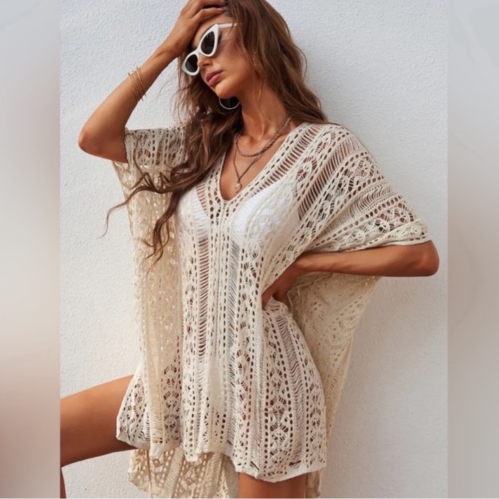 Vici Crochet Knit Swim Cover Up
